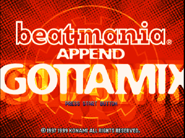 Beatmania Append Gottamix 2: Going Global title screen for Playstation
